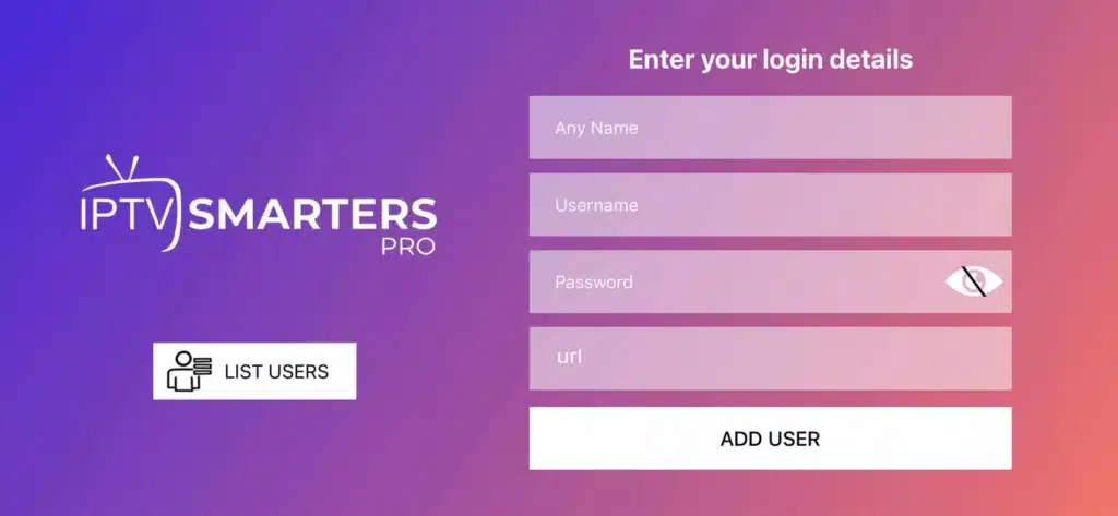 IPTV SMARTERS PRO LOGIN